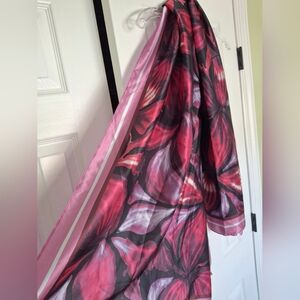 Nordstrom Pink and Black Sheer Scarf